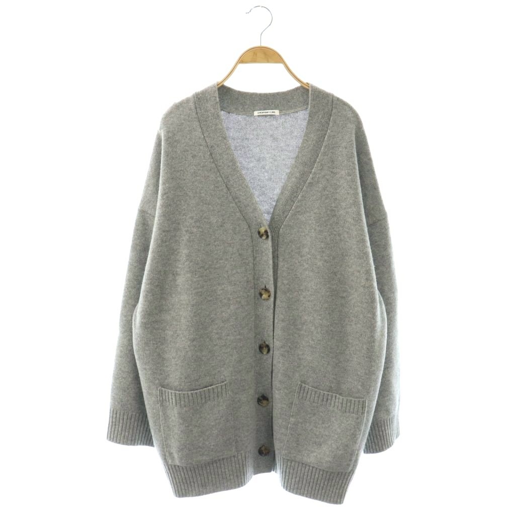 【中古】ドゥーズィエムクラス DEUXIEME CLASSE エブリデイアイライク EVERYDAY I LIKE Big カーディガン ニット カシミヤ混 グレー /ES ■OS レディース 【ベクトル 古着】 260403