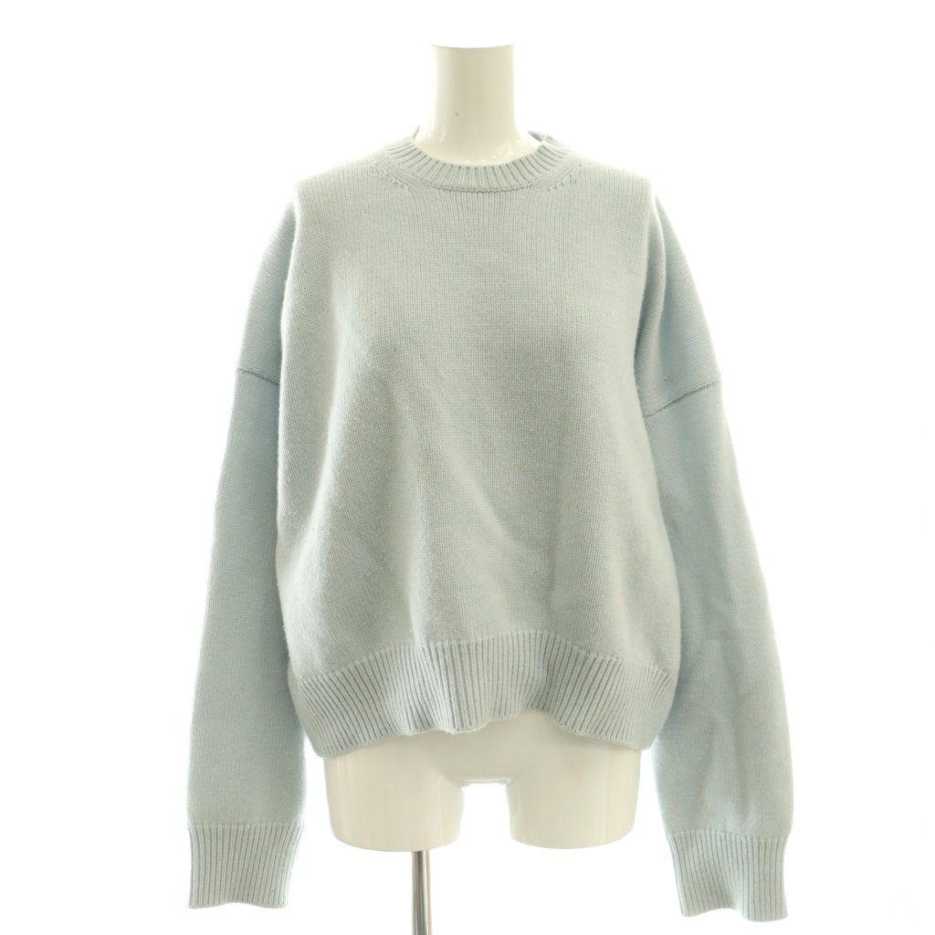 【中古】ブラミンク BLAMINK ウールカシミヤ5Gクルーネックロングスリーブ ニット セーター プルオーバー 36 ライトブルー /CX ■OS レディース 【ベクトル 古着】 260406
