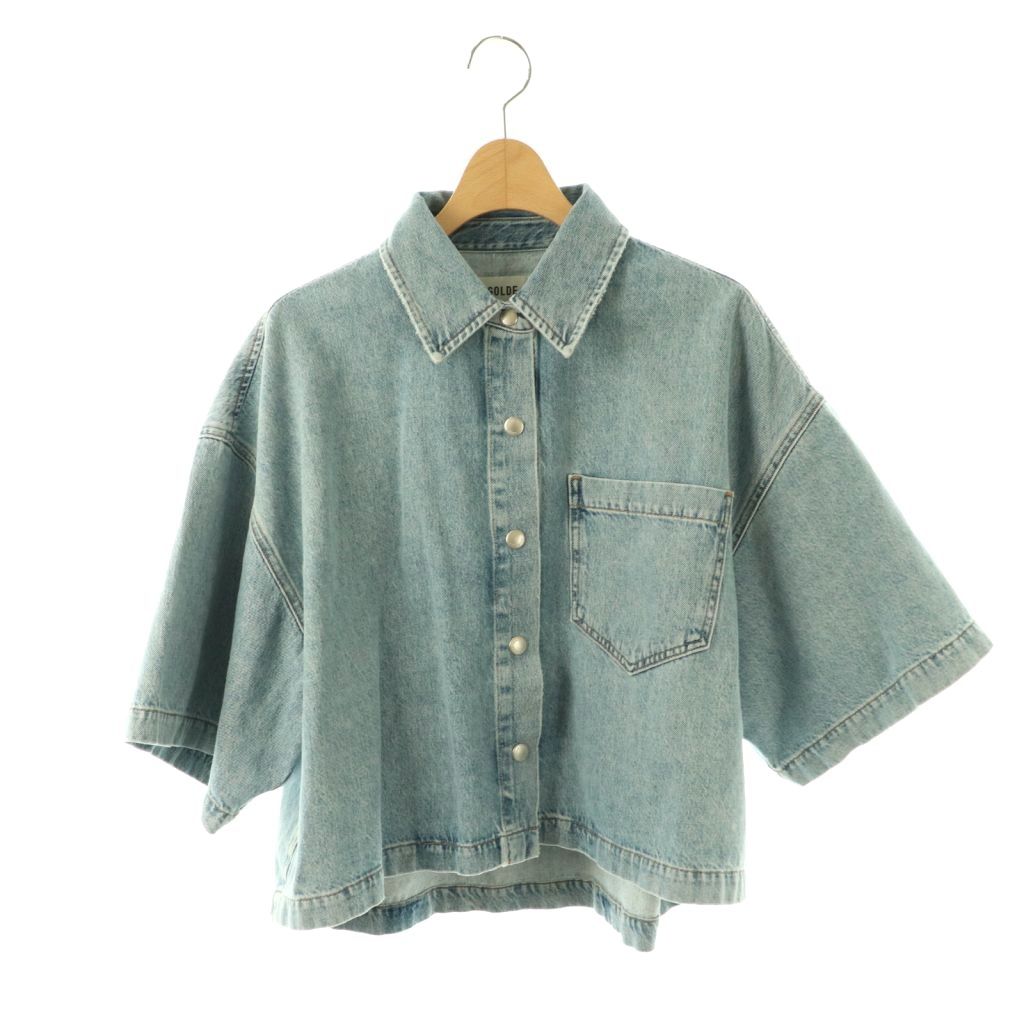 【中古】未使用品 エーゴールドイー AGOLDE Rona Box Shirt デニムシャツ スナップボタン S ライトブルー /CX ■OS レディース 【ベクトル 古着】 260404