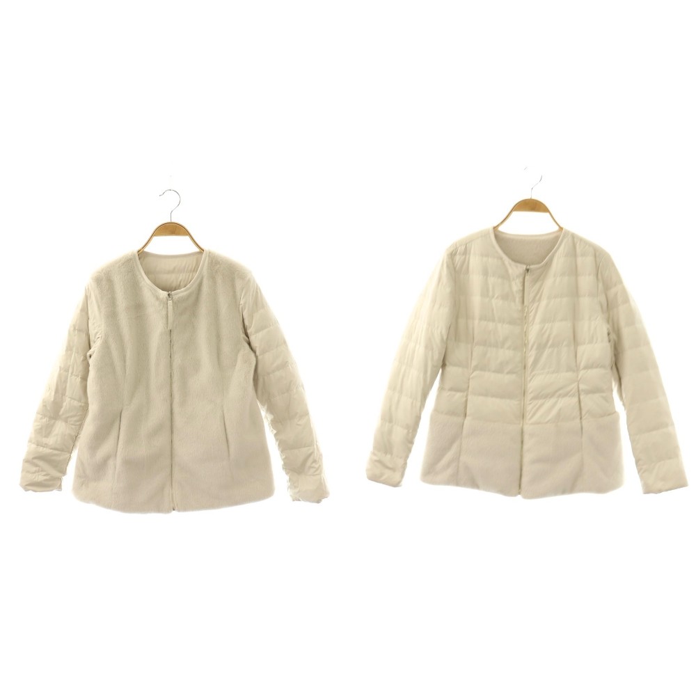 【中古】ボールジー BALLSEY トゥモローランド ボールジー 24AW エコファーダウン リバーシブルブルゾン 上衣 否色つや 36 ライトグレージュ /HK ■os レディース 【ベクター 古着】 260407
