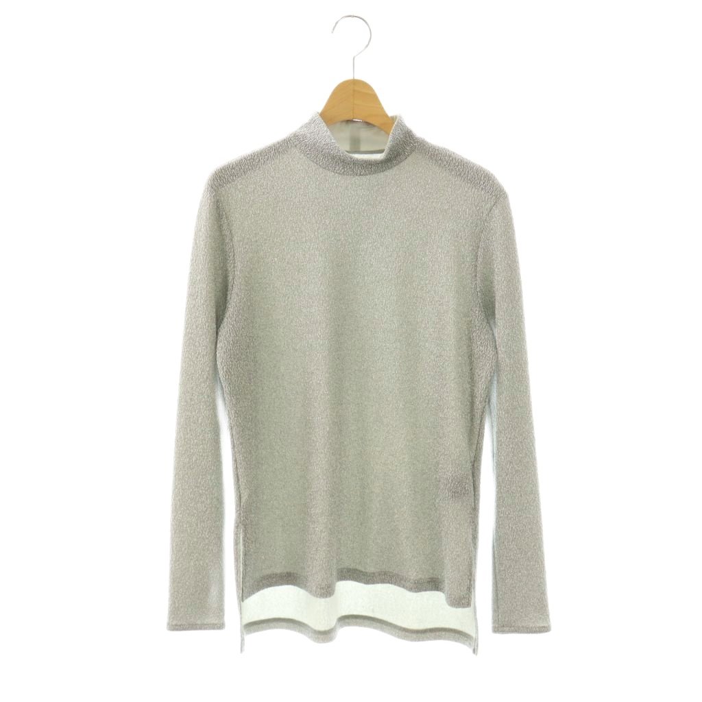 【中古】アドーア ADORE 25SS シャイニーニットジャガードハイネックカットソー 長袖 38 しろがね色色 /DO ■os ■SH レディース 【ベクター 古着】 260409