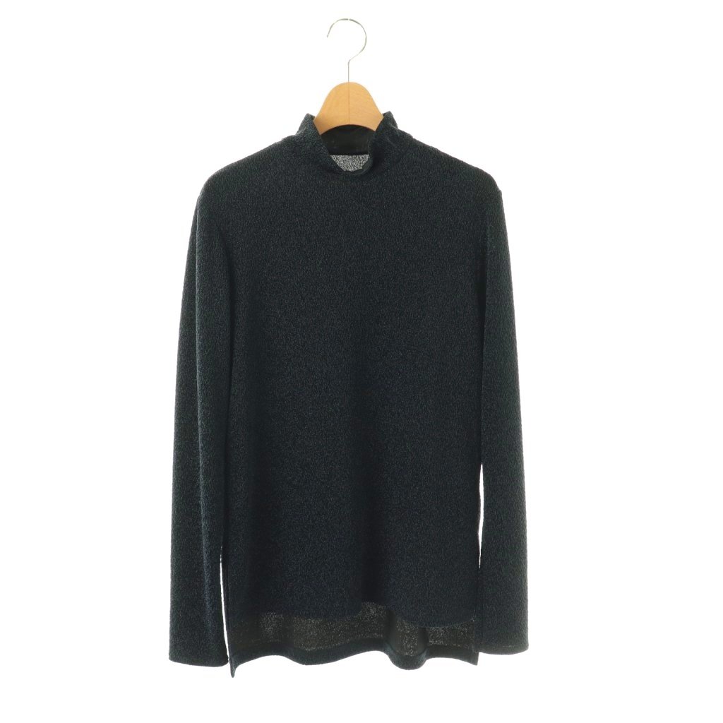 【中古】アドーア ADORE 25SS シャイニーニットジャガードハイネックカットソー 長袖 38 ネイビー /DO ■OS ■SH レディース 【ベクトル 古着】 260407|ブランド古着ベクトルプレミアム店