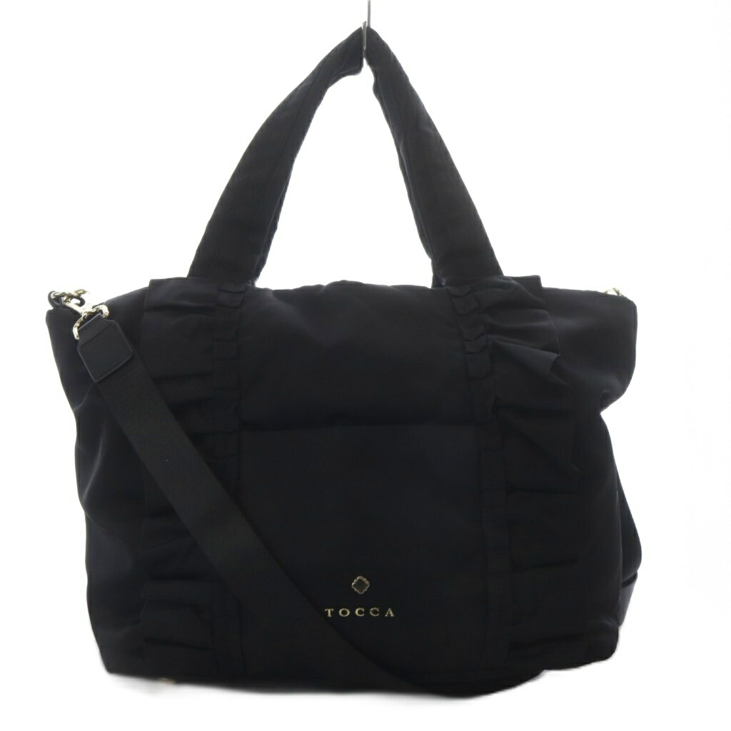 【中古】トッカ TOCCA FRILL A4 NYLONTOTE バッグ トートバッグ ショルダーバッグ 2way フリル ナイロン ブラック /YO11 レディース 【ベクトル 古着】 260407