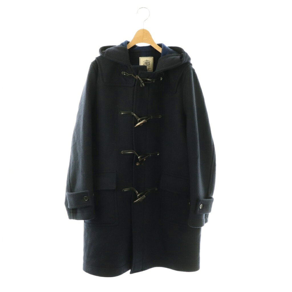 【中古】ジェイプレス J.PRESS バックブロックチェックメルトンダッフルコート アウター M ネイビー /CX ■OS メンズ 【ベクトル 古着】 260406｜ブランド古着ベクトルプレミアム店