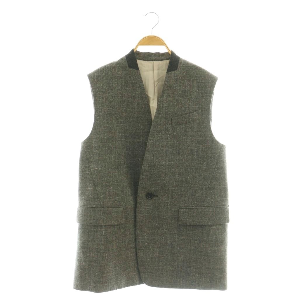 【中古】デパリエ DEPAREILLE 24AW ウールリネンスラブジレ ベスト 38 ダークグレー /DF ■OS レディース 【ベクトル 古着】 260408