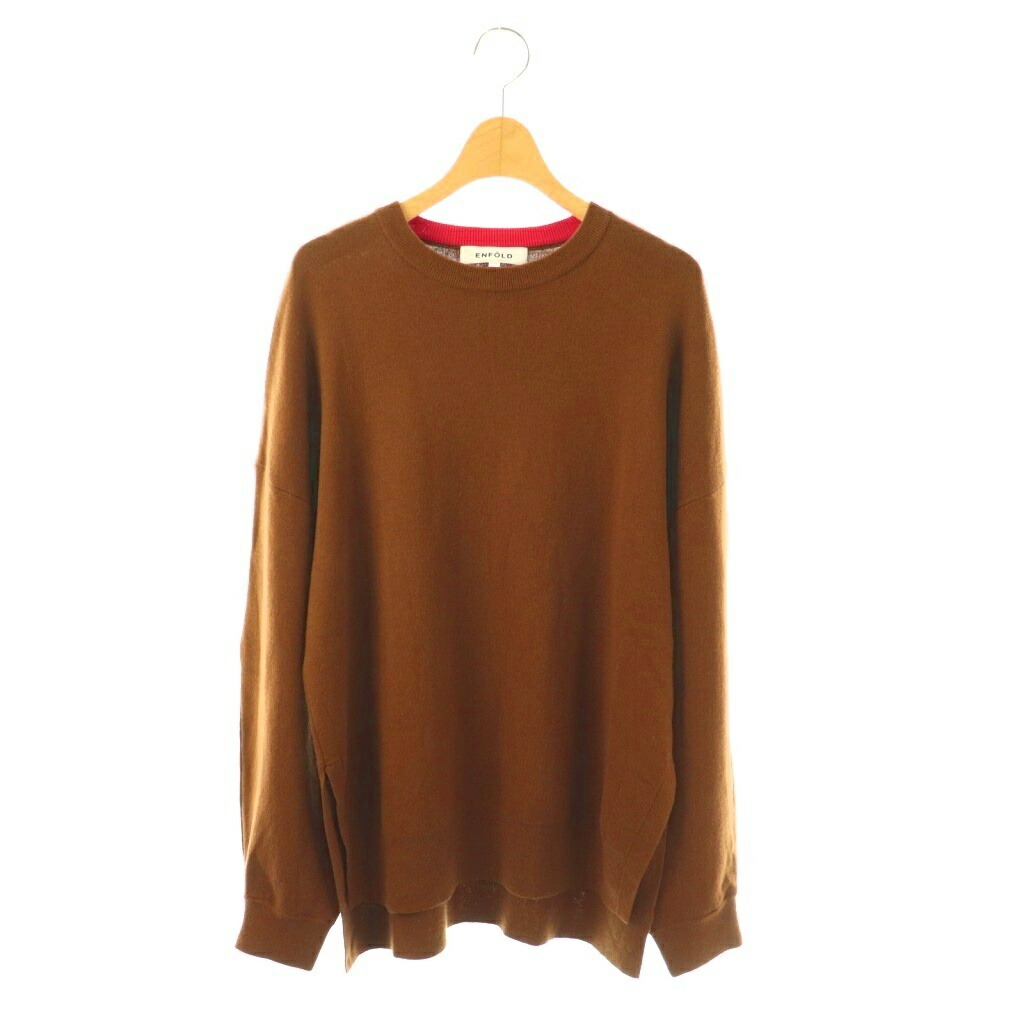 【中古】エンフォルド ENFOLD COCOON-ARM BOX PULLOVER ニット セーター 長袖 38 茶 /SY ■OS レディース 【ベクトル 古着】 260410