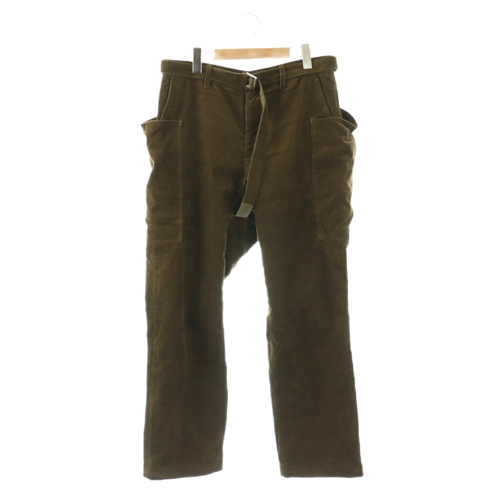 【中古】サカイ sacai 25-03819M Corduroy Pants コーデュロイパンツ ベルト付き 2 ダークブラウン /ES ■OS ■AD メンズ 【ベクトル 古着】 260409