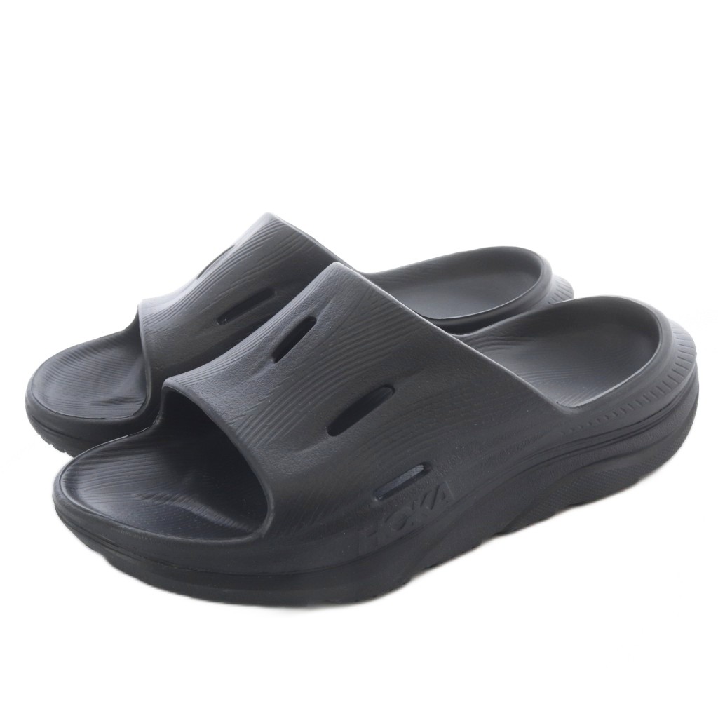 【中古】ホカオネオネ オラ リカバリー 横すべり 3 ORA RECOVERY SLIDE 3 サンダル M8 黒 黒いこと /SR メンズ 【ベクター 古着】 260410
