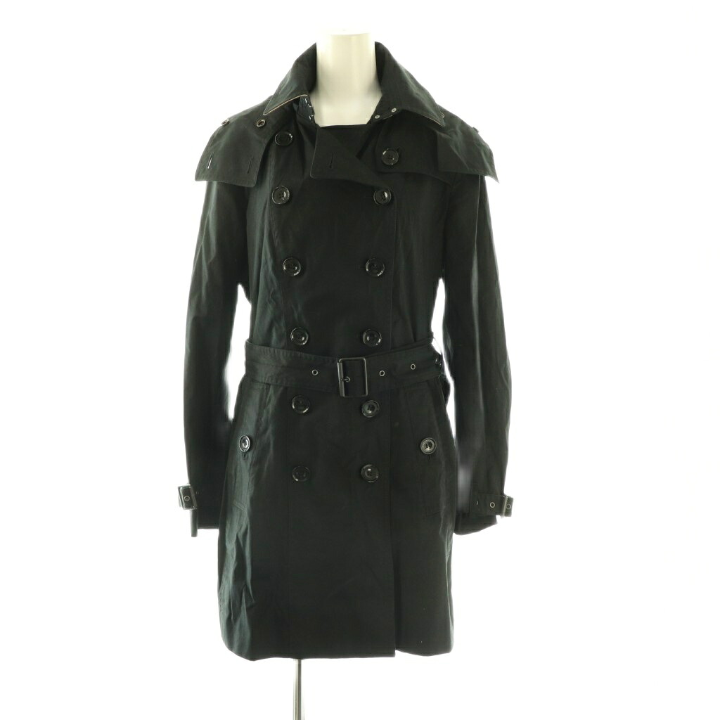 【中古】赤ちょうちんバリー BURBERRY 裏地読み合わせる ボンネット トレンチコート IT40 黒いこと /ES ■os レディース 【ベクター 古着】 260421