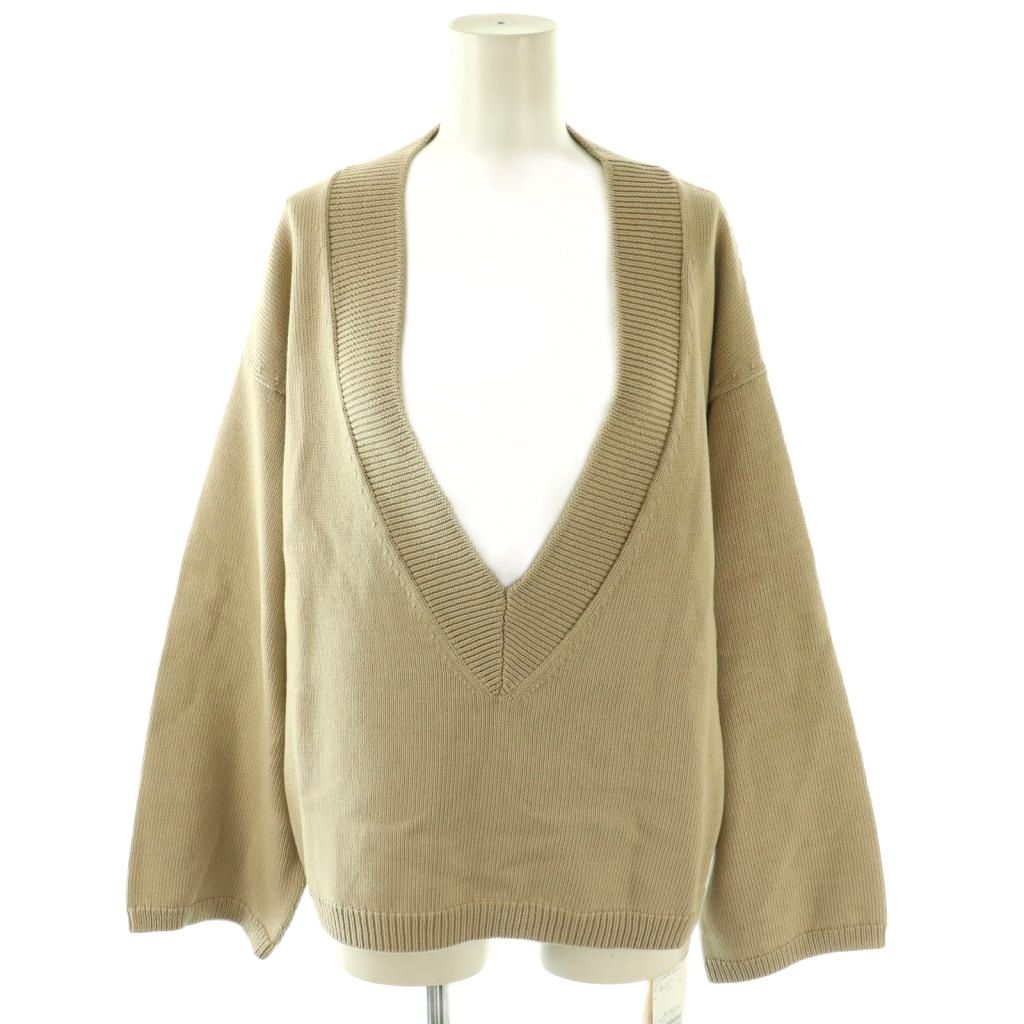 【中古】未当て嵌める品 プラージュ Plage 25SS Low V Neck 編み物 長袖 F ベージュ /SY ■os レディース 【ベクター 古着】 260422