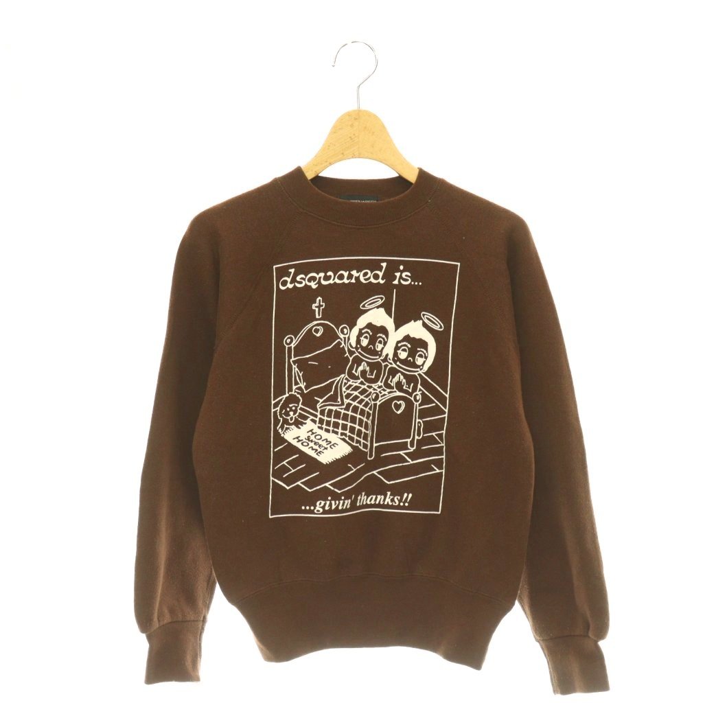 【中古】ディースクエアード DSQUARED2 汗水 長袖 裏起毛 赤銅色 白いこと /DO ■os レディース 【ベクター 古着】 260511