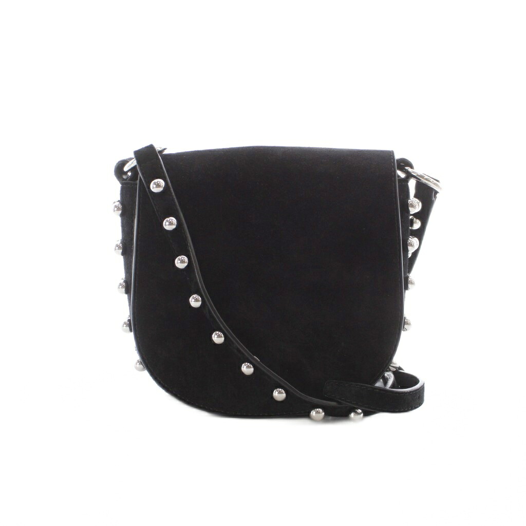 【中古】アレキサンダーワン ALEXANDER WANG スタッズ ショルダーバッグ スエードレザー 本革 黒 ブラック スタッズ装飾 フラップ付き /RI ■OS レディース 【ベクトル 古着】 260425|ブランド古着ベクトルプレミアム店