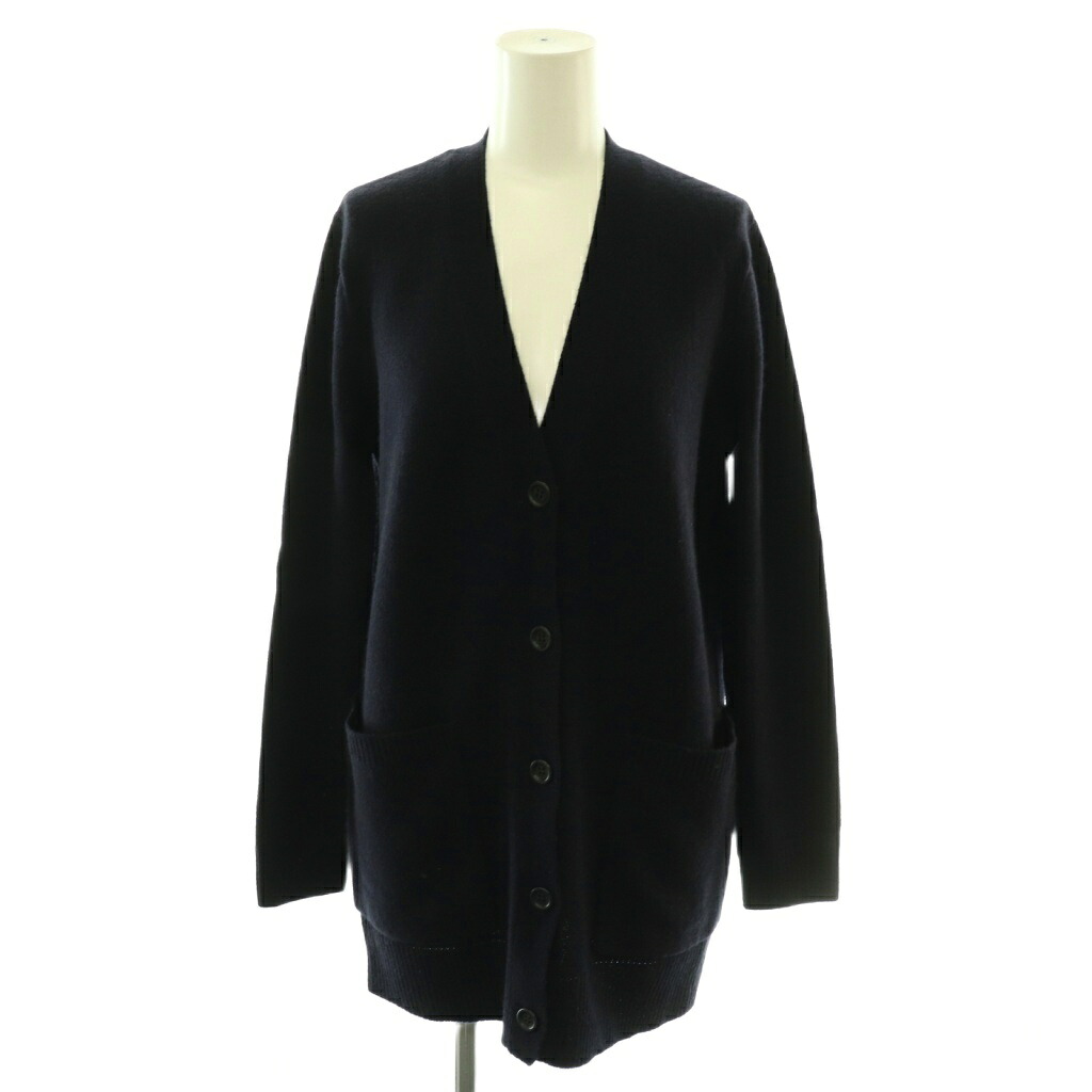 【中古】マックスマーラ MAX MARA VILLAR ウールカシミヤスパンコールカーディガン 編み物 長袖 ロング XS 米国海軍 /DO ■os レディース 【ベクター 古着】 260511