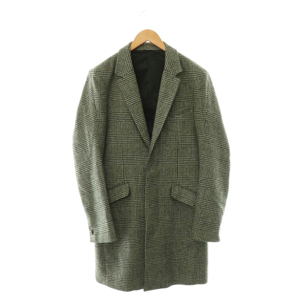 【中古】ジュンハシモト junhashimoto CORDURA FILM CHESTER コート チェスターコート グレンチェック ウール 3 グレー 1011720007 /HS ■OS ■SH メンズ 【ベクトル 古着】 260508|ブランド古着ベクトルプレミアム店