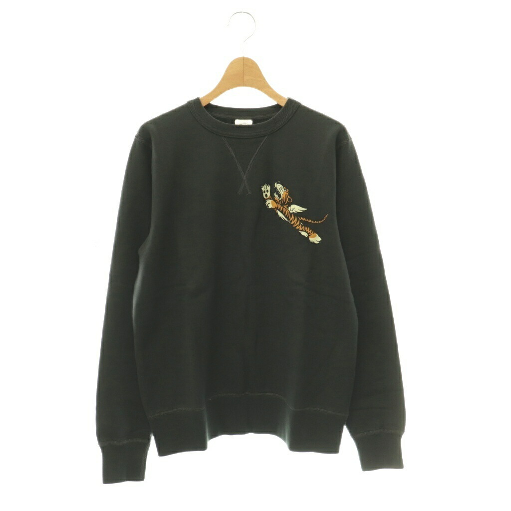【中古】未使用品 バズリクソンズ BUZZ RICKSON’S SET-IN CREW SWEAT FLYING TIGERS 前V スウェット トレーナー 裏起毛 長袖 M チャコール /HS ■OS メンズ 【ベクトル 古着】 260508|ブランド古着ベクトルプレミアム店