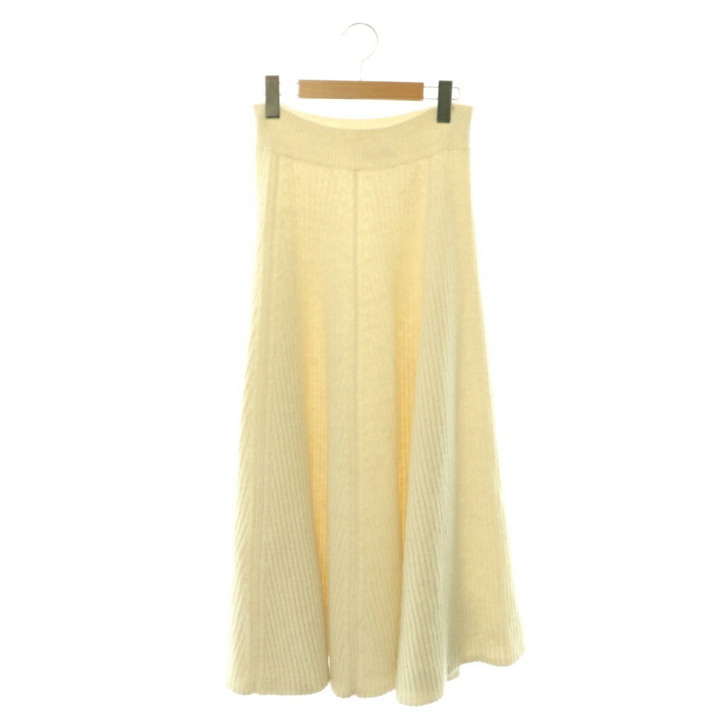 【中古】ジルサンダープラス JIL SANDER+ フレアスカート ニット ロング ウール 32 アイボリー /SY ■OS ■AD レディース 【ベクトル 古着】 260513|ブランド古着ベクトルプレミアム店