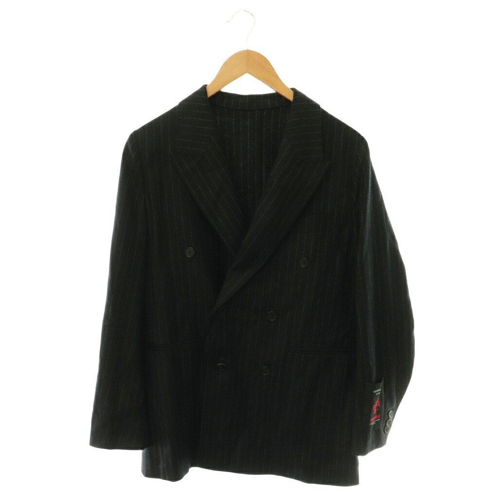 【中古】クチュールドアダム COUTURE D`ADAM 羊毛 ダブル乳ぶさ 縞模様上衣 36 濃灰色 /HS ■os レディース 【ベクター 古着】 260513