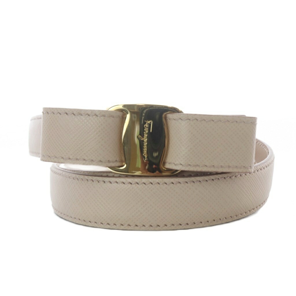 【中古】サルヴァトーレフェラガモ Salvatore Ferragamo 三尺帯 ヴァラ シュロの葉動機 なめし革 サクラ色 CI-23 /YO34 ■OH レディース 【ベクター 古着】 260511