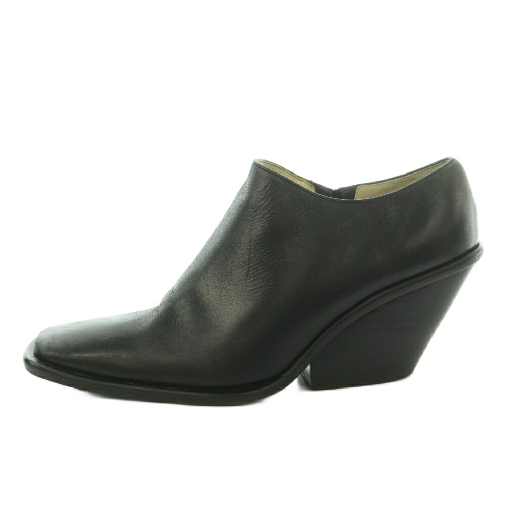 【中古】アンチショルド UNTISHOLD Naty -2 Leather ブーティ なめし革 スクエアトゥ 36 23.0-23.5糎 黒 /MI ■os ■SH レディース 【ベクター 古着】 260507