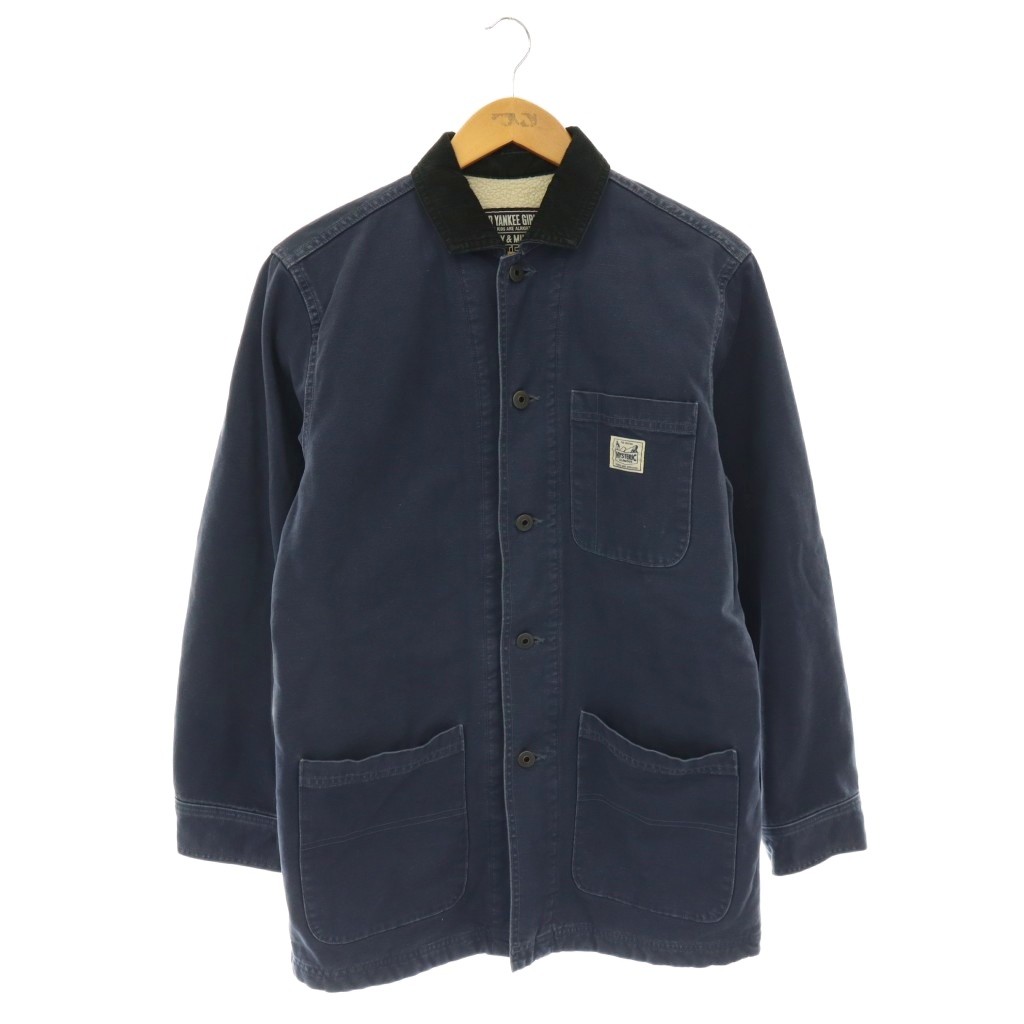 【中古】ヒステリックグラマー HYSTERIC GLAMOUR 裏ボアカバーオールジャケット ステンカラー コーデュロイ S ネイビー ブラック /DO ■OS ■SH メンズ 【ベクトル 古着】 260512|ブランド古着ベクトルプレミアム店