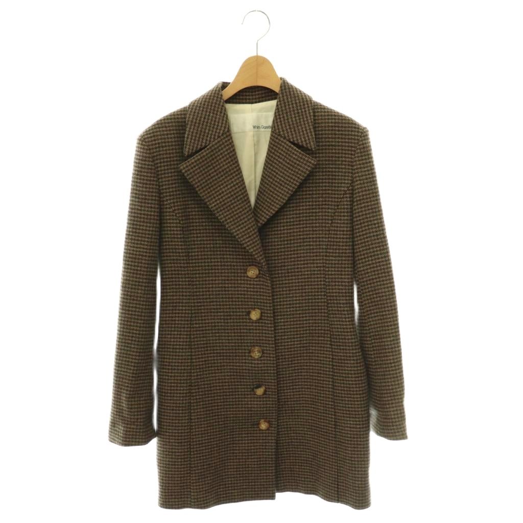【中古】ウィムガゼット Whim Gazette 羊毛チドリ透かし彫り柄厚地の外套 ロング チェスター F 赤銅色ベージュ 濃灰色黒いこと 点火装置ベージュ /DO ■os ■SH レディース 【ベクター 古着】 260515