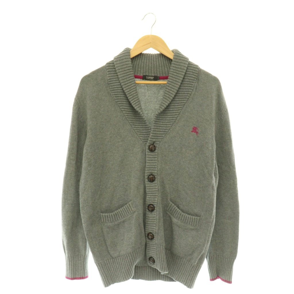 【中古】バーバリーブラックレーベル BURBERRY BLACK LABEL 肩かけ色合いジレー 編み物 目じるし刺しゅう 3 薄墨色 サクラ色 /CX ■os メンズ 【ベクター 古着】 260522