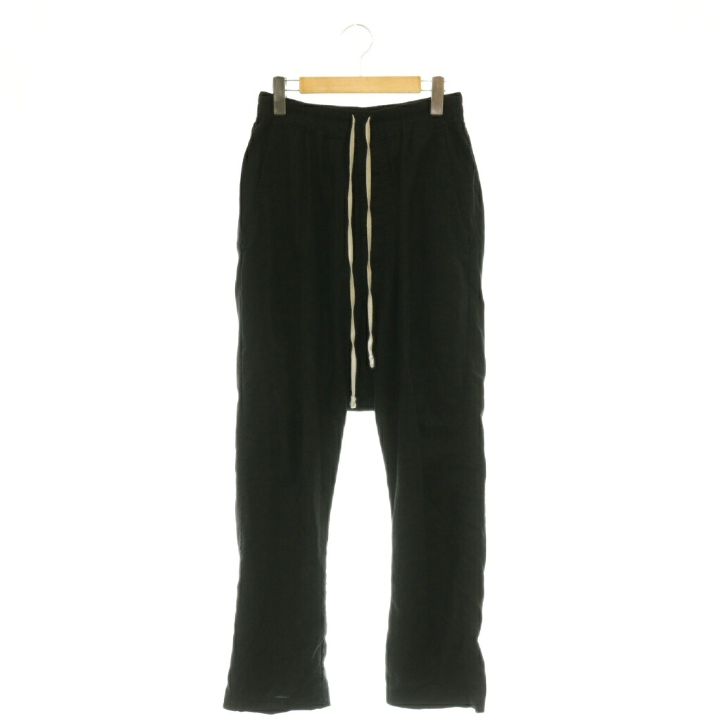 【中古】リックオウエンス Rick Owens 25AW DRAWSTRING LONG ズボン下 テーパード 羊毛混 36 黒 RU02E1380 /NR ■os ■SH メンズ 【ベクター 古着】 260522