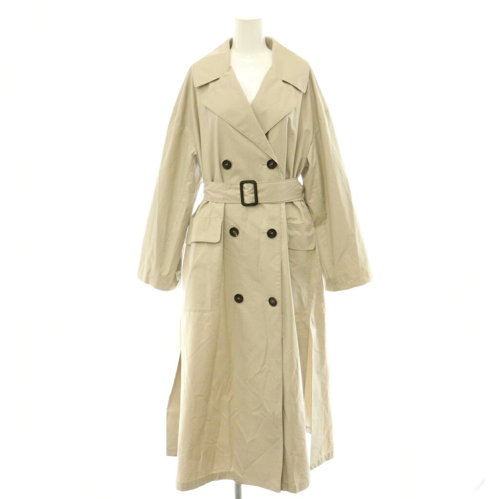 【中古】マックスマーラ MAX MARA the cube スプリングコート ロング 38 ベージュ /HK ■OS レディース 【ベクトル 古着】 260518｜ブランド古着ベクトルプレミアム店