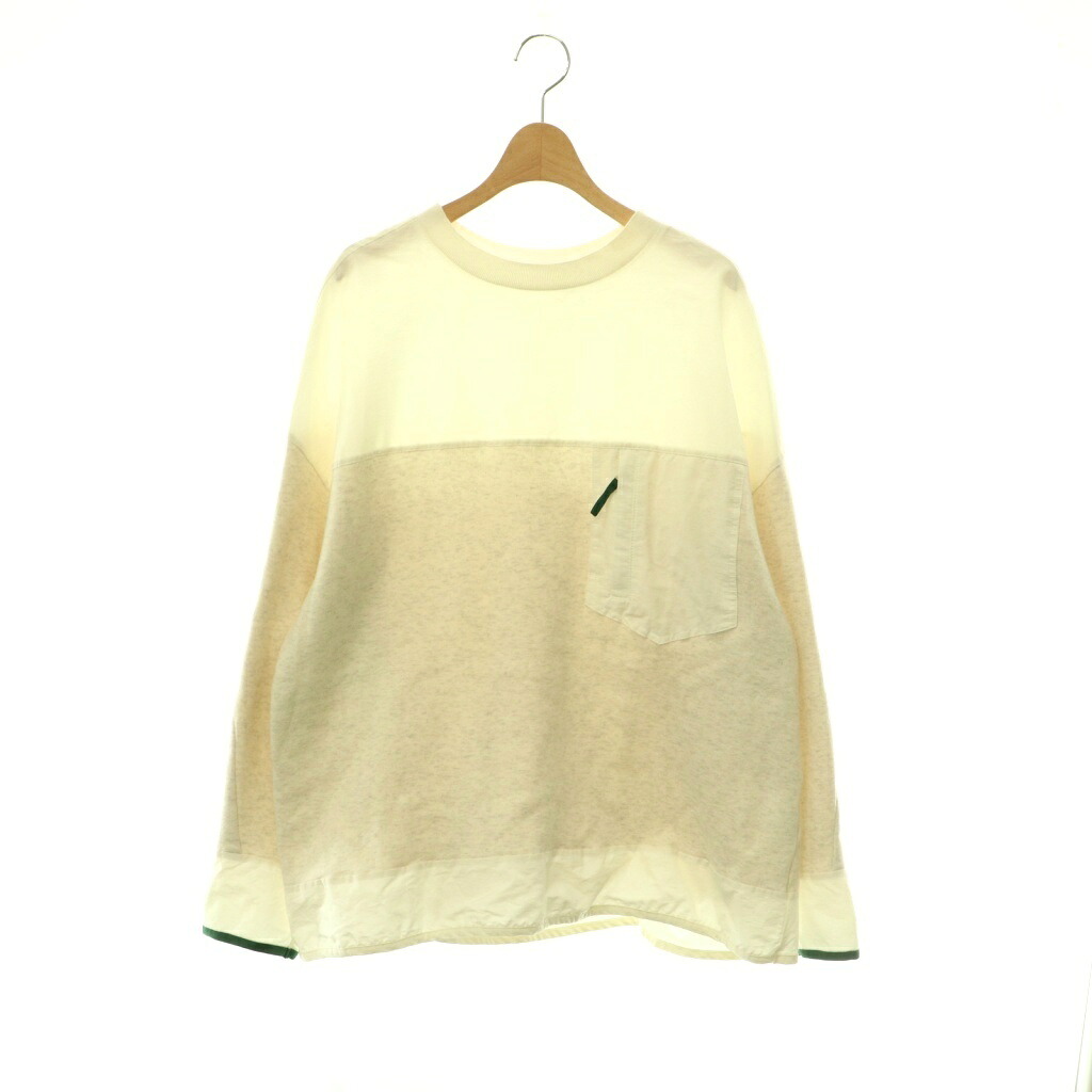【中古】ナゴンスタンス nagonstans うしろ側ウォーム combi pullover ティーシャツ 汗水 調教師 長袖 M 象牙色 /HS ■os レディース 【ベクター 古着】 260519