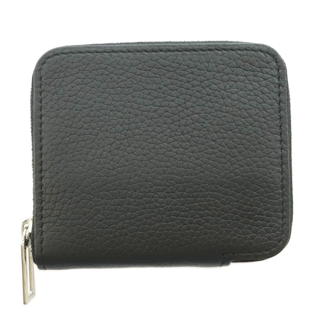 【中古】カミーユフォルネ Camille Fournet 31.01 ラウンドSMALL ジップウォレット コインケース 釣り銭入れ パウダーコンパクト 一色つや 無地 なめし革 黒 黒いこと 033101P550001U /BB レディース 【ベクター 古着】 260521