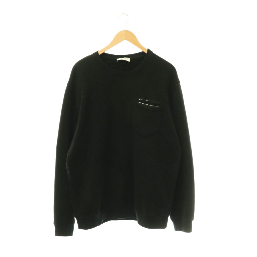 【中古】ジバンシィ GIVENCHY ポケット付き ロゴ スウェット プルオーバー 長袖 L ブラック /HK ■OS ■AD メンズ 【ベクトル 古着】 260526｜ブランド古着ベクトルプレミアム店