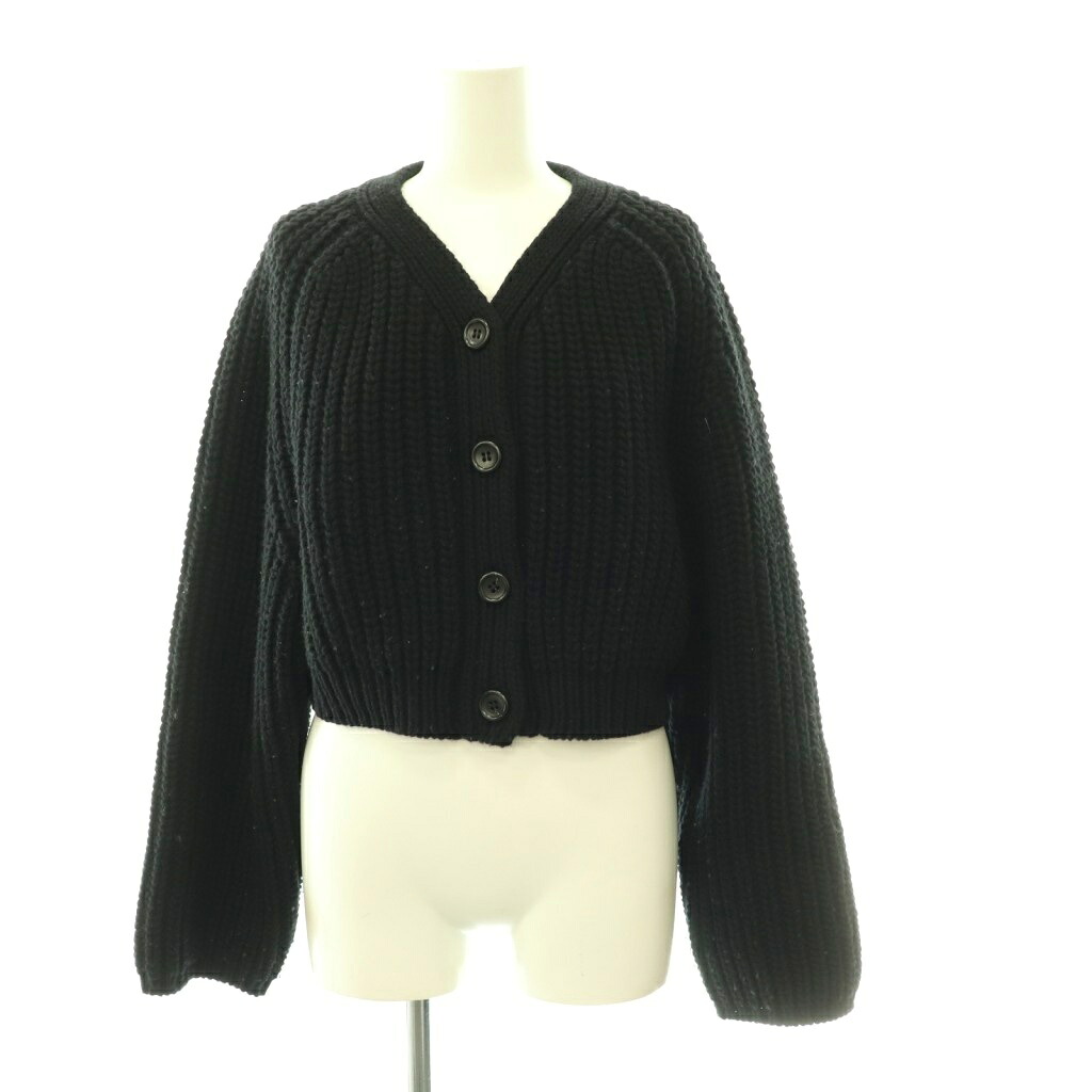 【中古】シシクイ SHISHIKUI cardi a ジレー 編み物 長袖 羊毛 F 黒 /NR ■os レディース 【ベクター 古着】 260521
