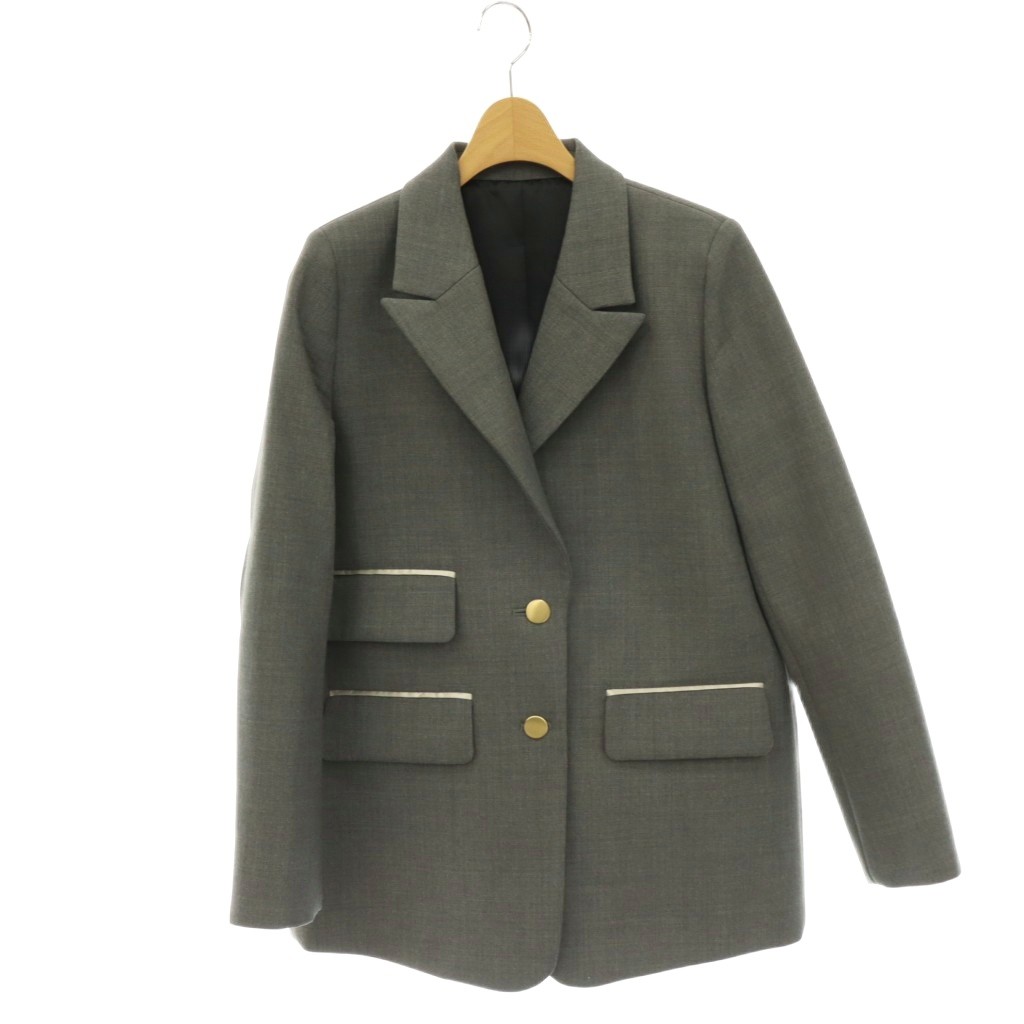 【中古】未当て嵌める品 ヨリ yori 25SS チャンキーテーラードジャケット 2B 金名取り草 羊毛混 36 薄墨色 /HS ■os レディース 【ベクター 古着】 260520