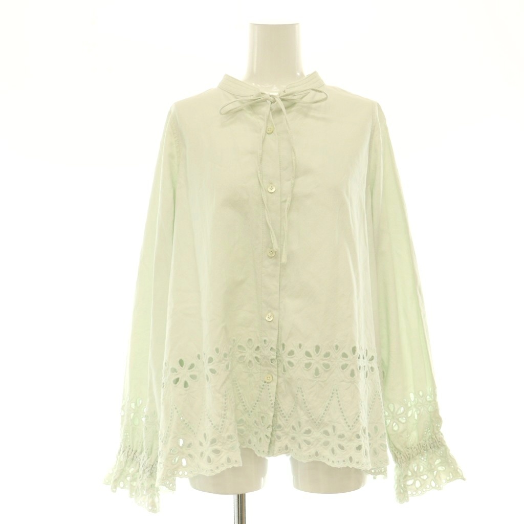 【中古】ロンハーマン Ron Herman 25AW カットワーク シャツ ブラウス 前開き 花柄 S ミントグリーン /CX ■OS レディース 【ベクトル 古着】 260521｜ブランド古着ベクトルプレミアム店