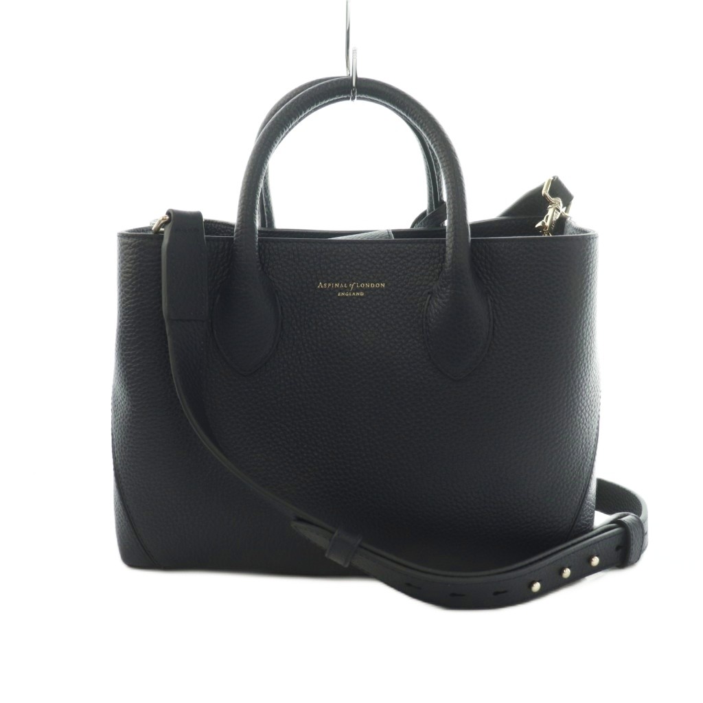 【中古】アスピナルオブロンドン Aspinal Of London Midi London Tote 2WAY トートバッグ ショルダーバッグ なめし革 紺 /MI ■os レディース 【ベクター 古着】 260521