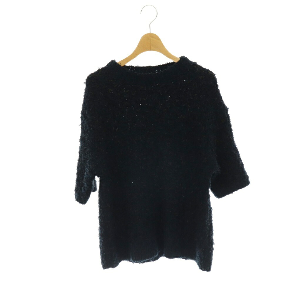 【中古】セオリーリュクス theory luxe 26SS IRIS TWEED ROBIN SWEATER ニットツイード 半袖 クルーネック 38 紺 ネイビー /SY ■OS レディース 【ベクトル 古着】 260521|ブランド古着ベクトルプレミアム店