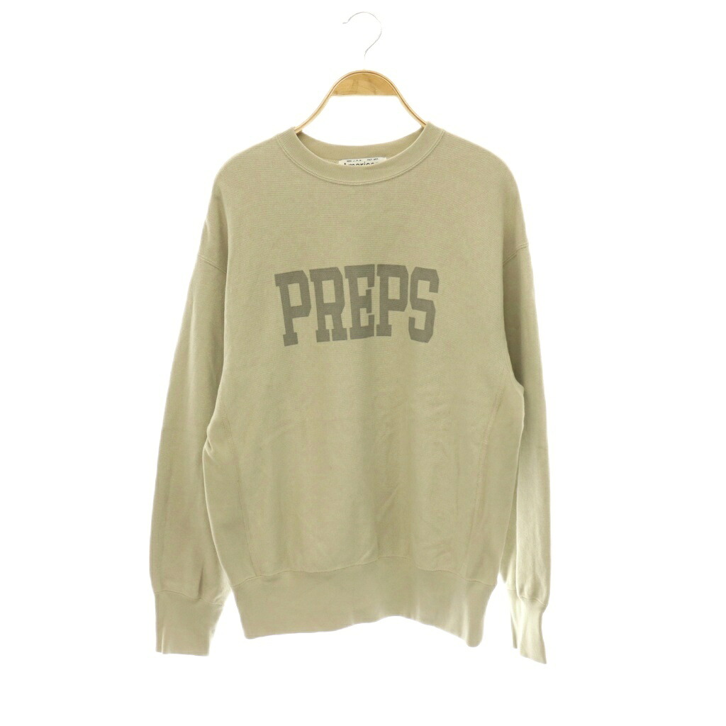 【中古】アメリカーナ AMERICANA 25SS ドゥーズィエムクラス別注 PREPS SWEAT 汗水 調教師 長袖 労働者の一団のど首 M ベージュ /SY ■os レディース 【ベクター 古着】 260521