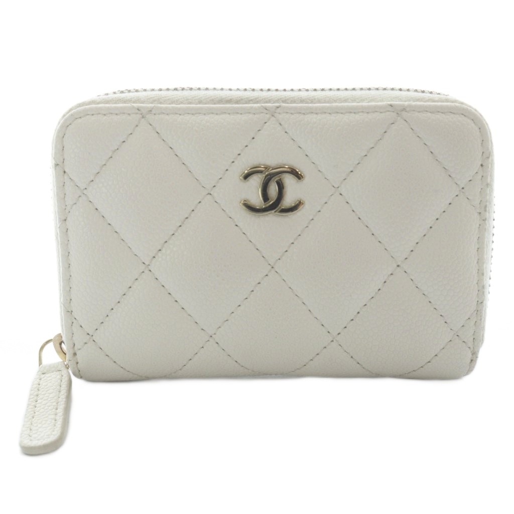 【中古】シャネル CHANEL マトラッセ 古典派音楽 ジップ 鋳貨銭入れ ココマーク キャビア素はだ 白いこと AP0216 /YO28 ■OH レディース 【ベクター 古着】 260525