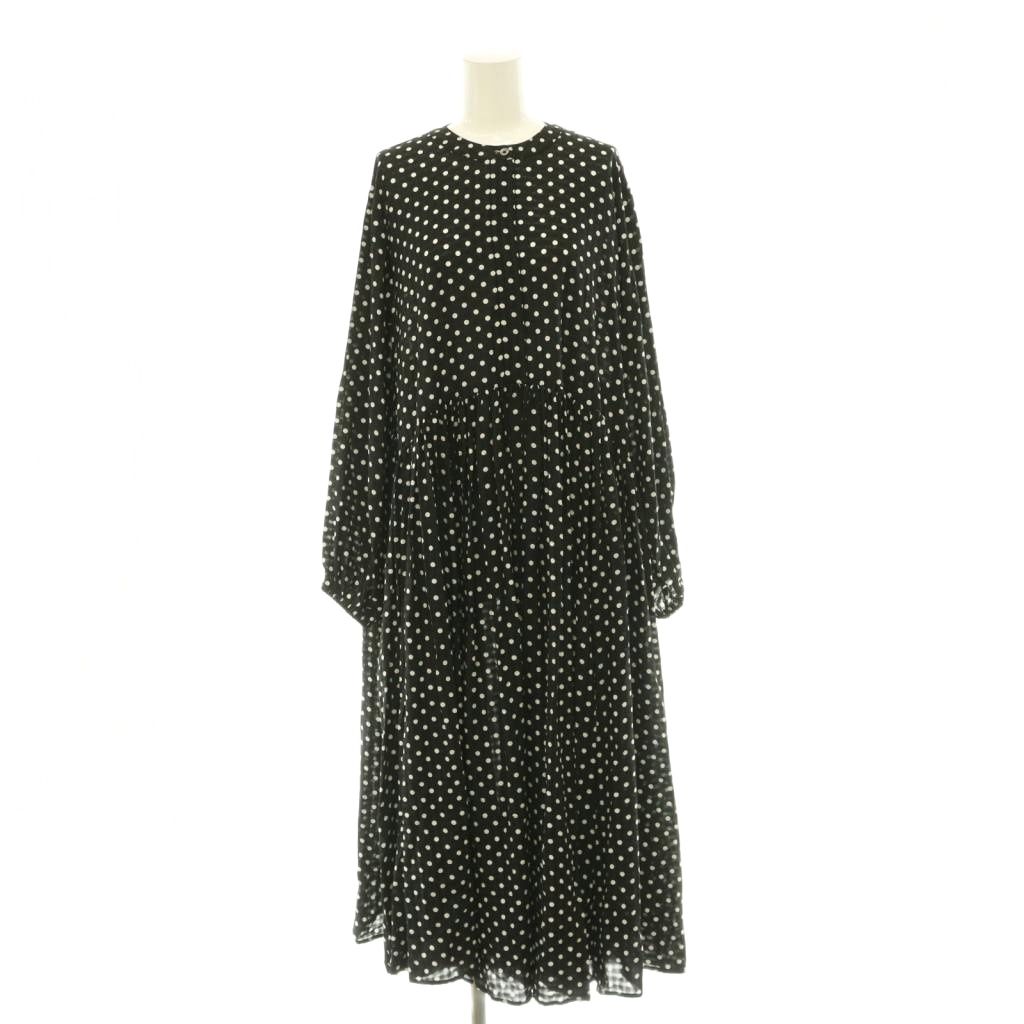 【中古】未当て嵌める品 ビアズリー BEARDSLEY ガリャルダガランテ 25AW ドットギャザーワンピース ロング 1 黒 黒いこと 白 白いこと /CX ■os レディース 【ベクター 古着】 260603