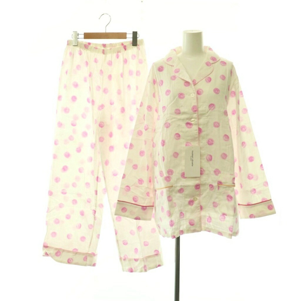 【中古】未当て嵌める品 ツモリチサト 休止状態 tsumori chisato SLEEP 水彩画一点 パジャマ セットアップ 上下 プルオーバー 長袖 イージーパンツ LL 白 白いこと /HS ■os レディース 【ベクター 古着】 260526