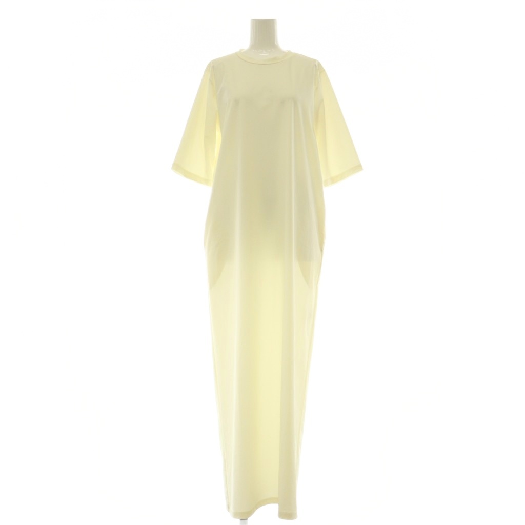 【中古】未当て嵌める品 リム弧線 rim.ark  24SS Cool tricot maxi dress 御召しもの 衣装 ロング 五分袖 38 白いこと /HK ■os レディース 【ベクター 古着】 260526