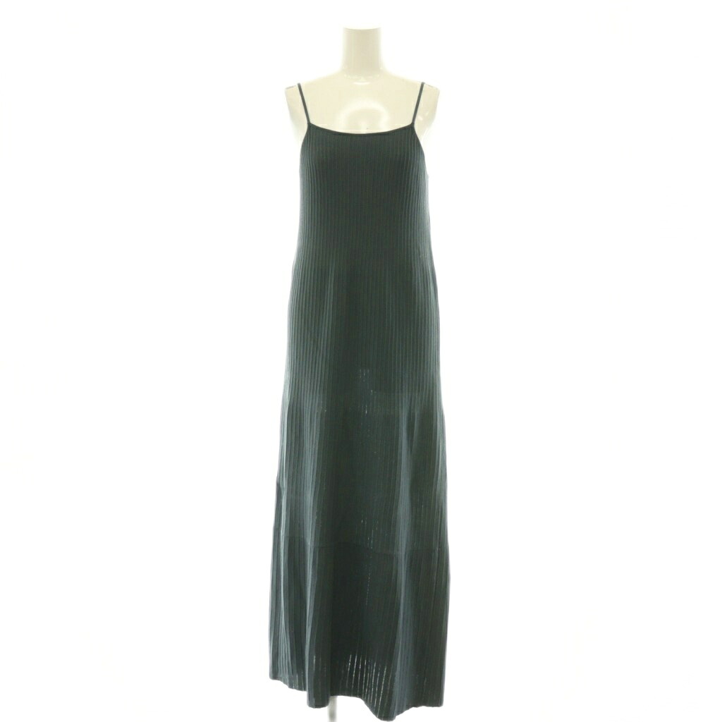 【中古】リム弧線 rim.ark  Pin tuck knit cami OP 衣装 キャミワンピース ロング 編み物 F うす暗い青み /HK ■os レディース 【ベクター 古着】 260526