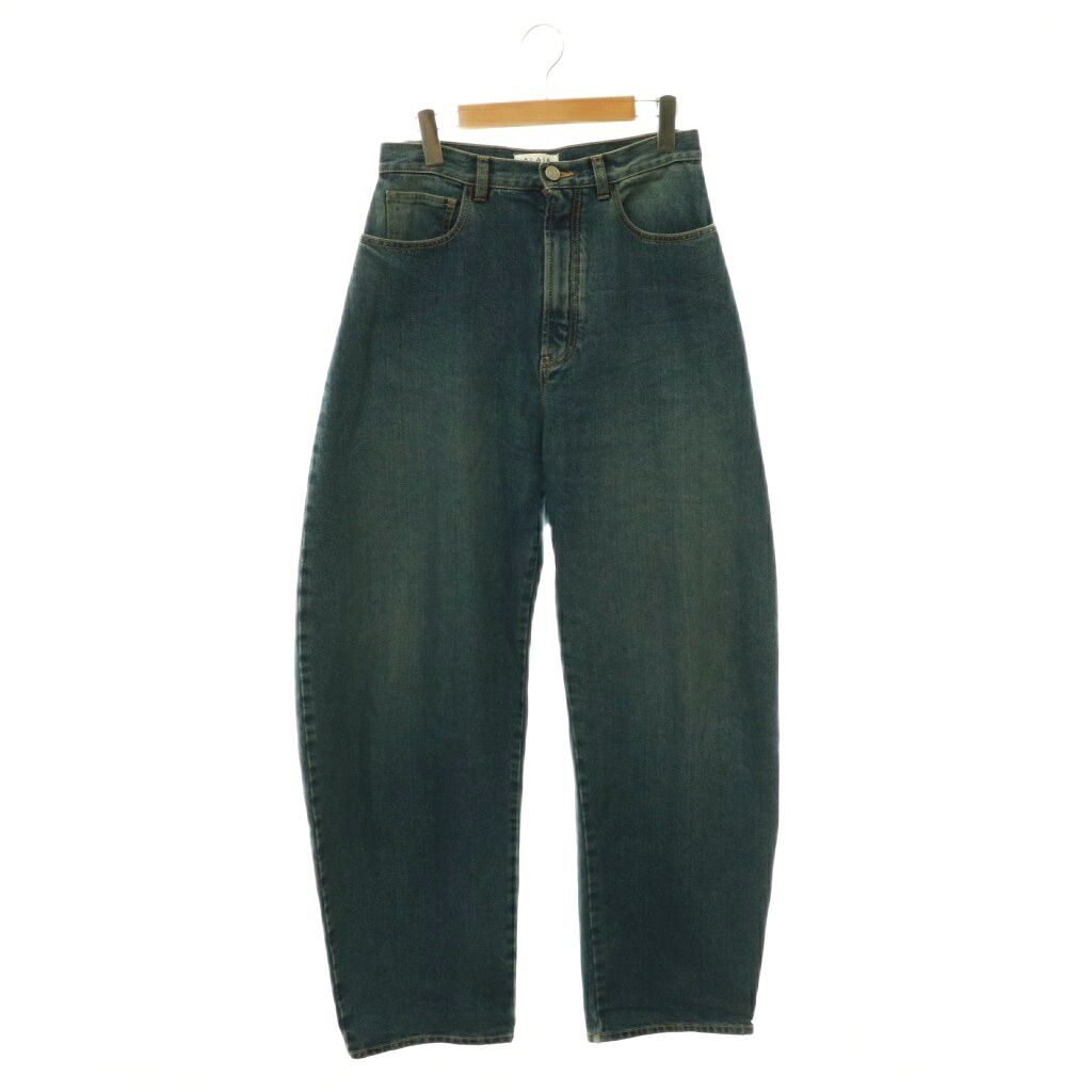 【中古】アライア ALAIA AA9P0176T536A ハイライズ バレルレッグデニムパンツ デニム 広々とした 40 青み /ES ■os ■SH レディース 【ベクター 古着】 260602