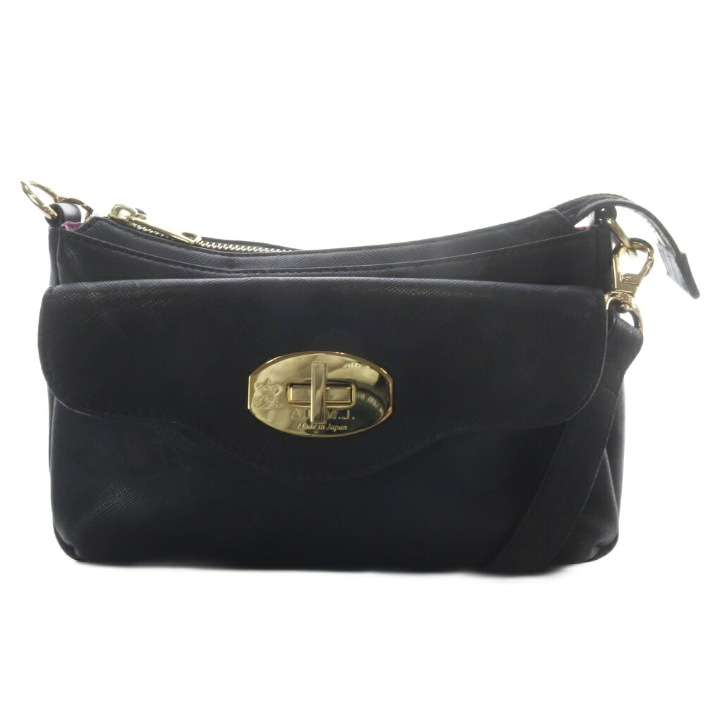 【中古】ADMJ アクセソワ Accessoires De Mademoiselle 曲がること鍵を掛ける ショルダーバッグ 一肩先 なめし革 黒いこと /YO18 レディース 【ベクター 古着】 260530