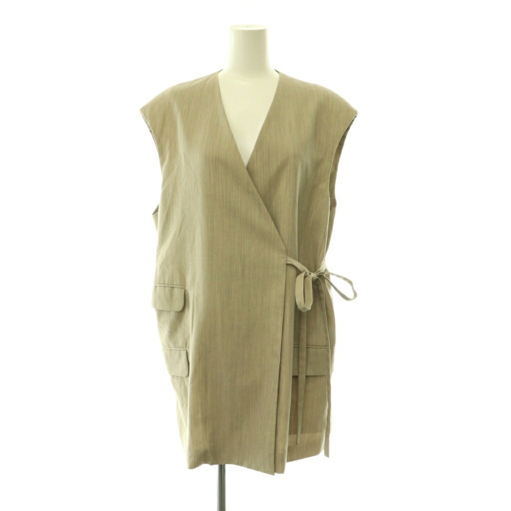 【中古】チノ CINOH SUMMER WOOL GILLET ジレ より良い 36 ミックスグレージュ /ES ■os レディース 【ベクター 古着】 260528