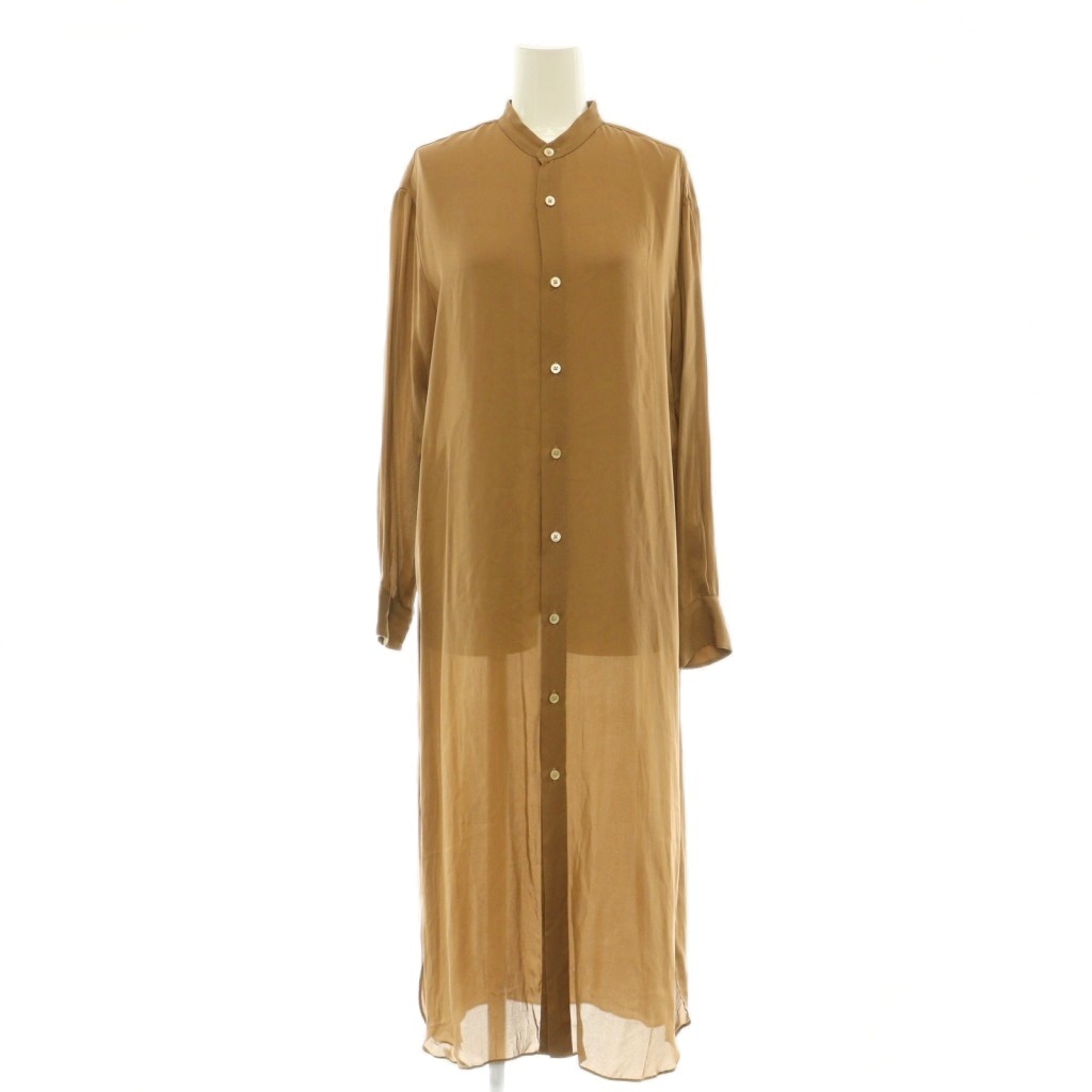 【中古】オーラリー AURALEE SILK SATIN GEORGETTE ONE-PIECE 衣装 ロング 地絹 0 赤銅色 A8AD01SG /DF ■os レディース 【ベクター 古着】 260529