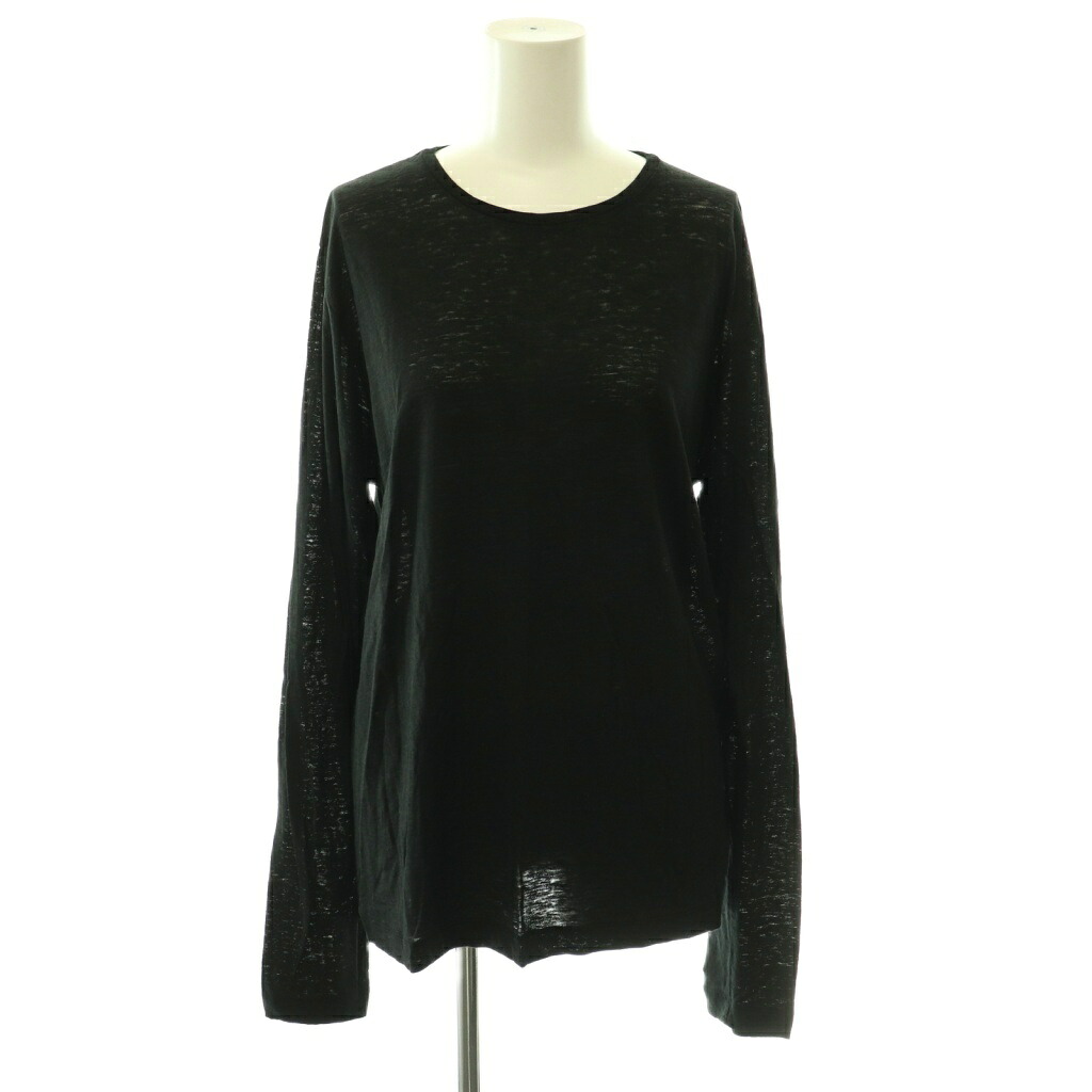 【中古】カレンソロジー Curensology シアーリネンロングスリーブティーシャツ カットソー 長袖 F 黒 黒いこと /HS ■os ■SH レディース 【ベクター 古着】 260531