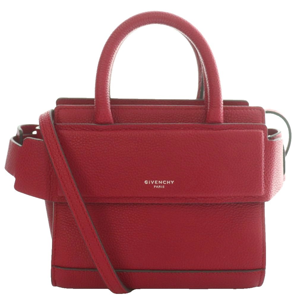 【中古】ジバンシィ GIVENCHY ホライゾン ナノ トートバッグ 2WAY 肩部 お手々 なめし革 赤 赤いこと /SS ■os レディース 【ベクター 古着】 260606