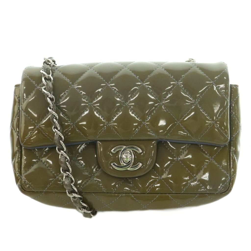【中古】シャネル CHANEL ミニマトラッセ 専売特許なめし革 チェーン店ショルダーバッグ ココマーク ロゴタイプ バイ色合い カーキ しろがね色色合い /BB ■OH ■SH レディース 【ベクター 古着】 260605