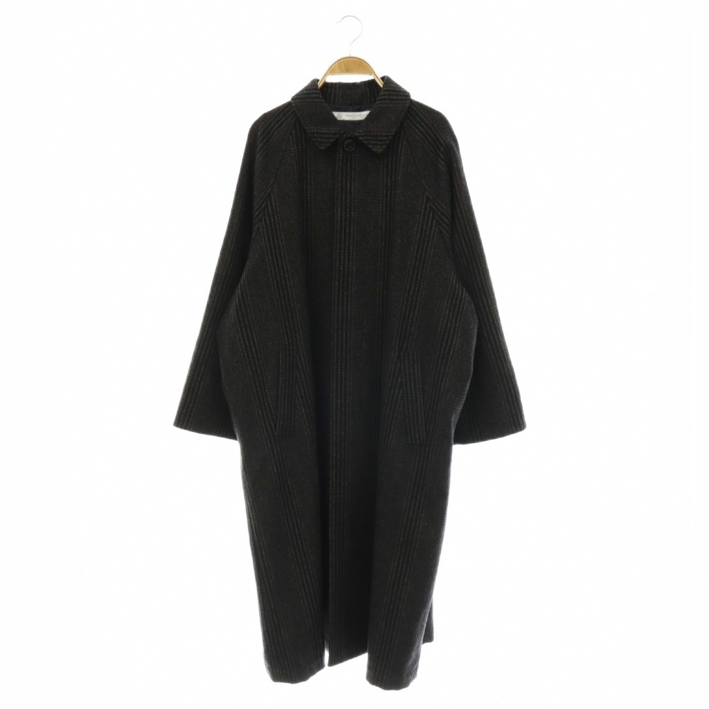 【中古】逐次刊行物標準尺度 ラックス JOURNAL STANDARD LUXE チェックウールステンカラーコート アウター ロング 総裏地 マルチ色合い /DO ■os レディース 【ベクター 古着】 260604